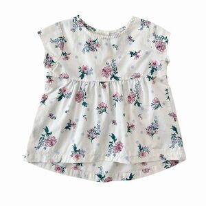 Carter's White and Pink Floral & Polka Dot Tunic Blouse | Baby Girl 6 Months